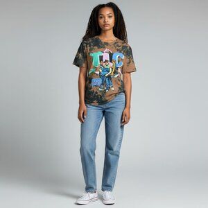 🧨FLASH SALE🧨TLC Acid Wash Short Sleeve Graphic Band Tee T-Shirt 1992 NWOT